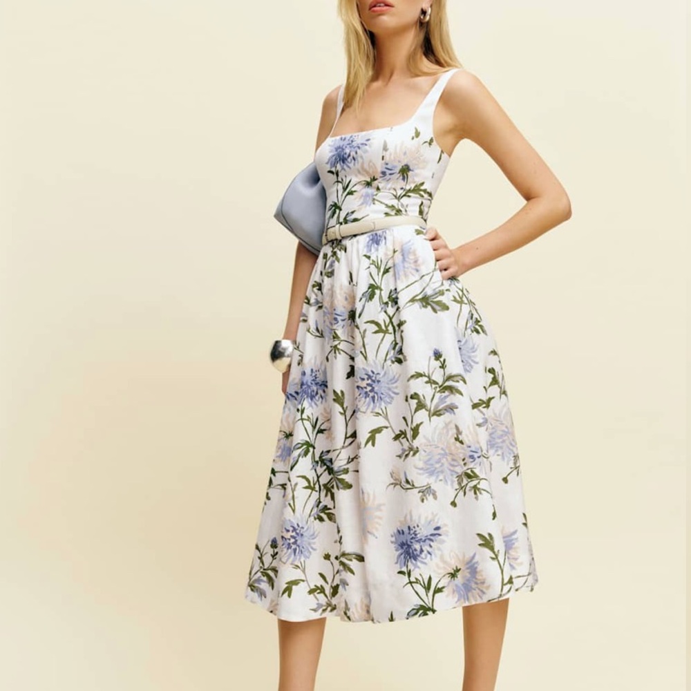 Reformation Janu Linen Dress Serenity